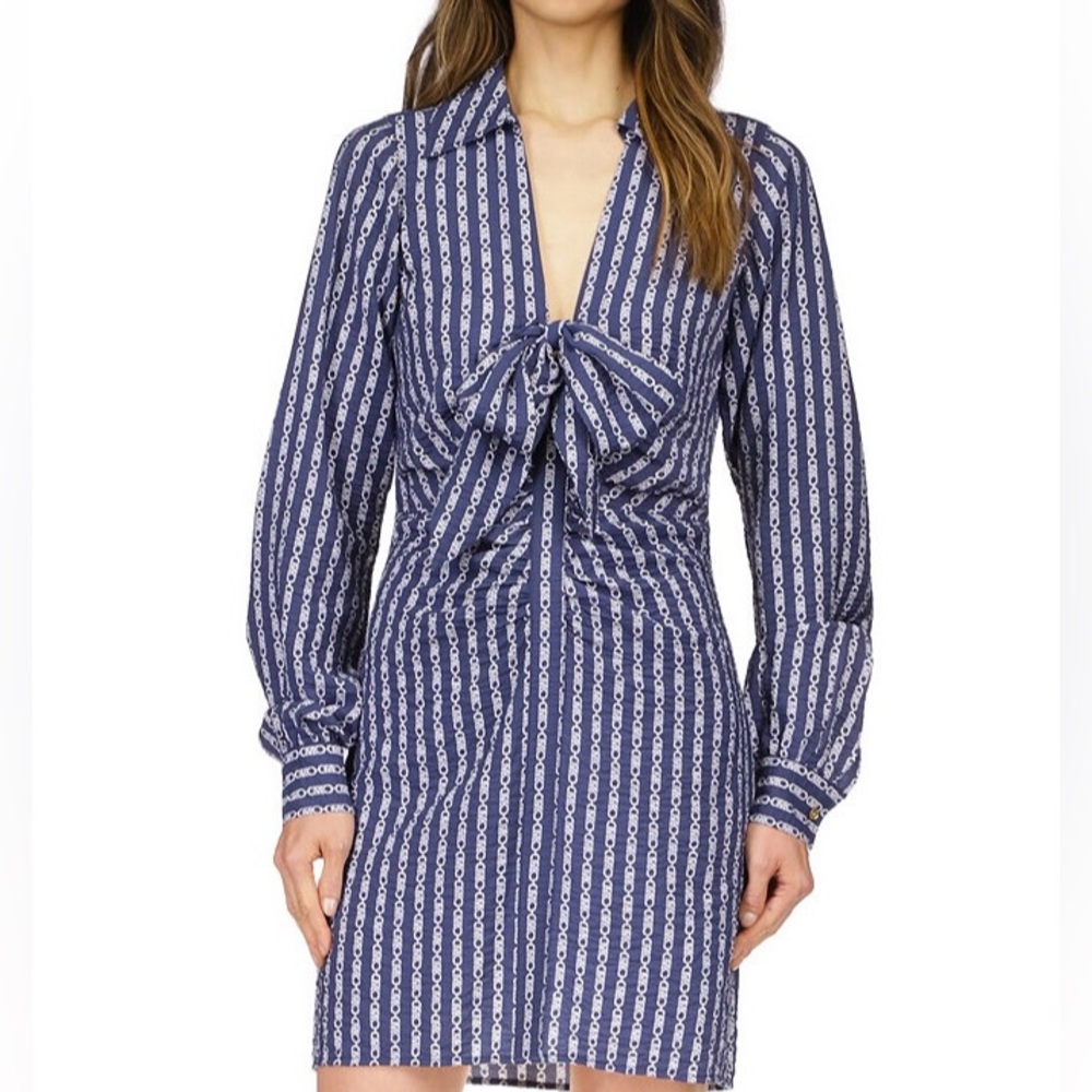 NEW WITH TAGS - Michael Kors Tie-Front Chain-Print Dress - Sz 16